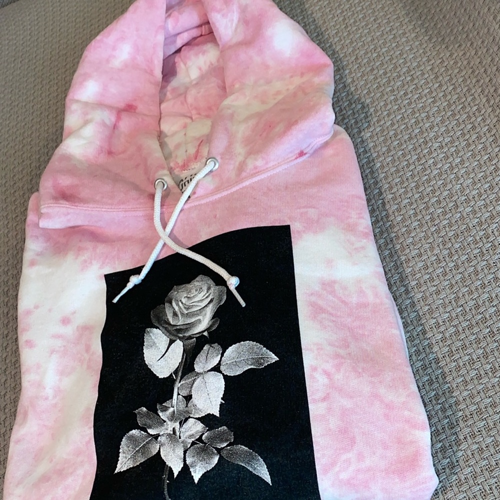 NWOT: Light Pink and White, Medium, Tie-Dye Hoodie by Artist Union Clothing Co.